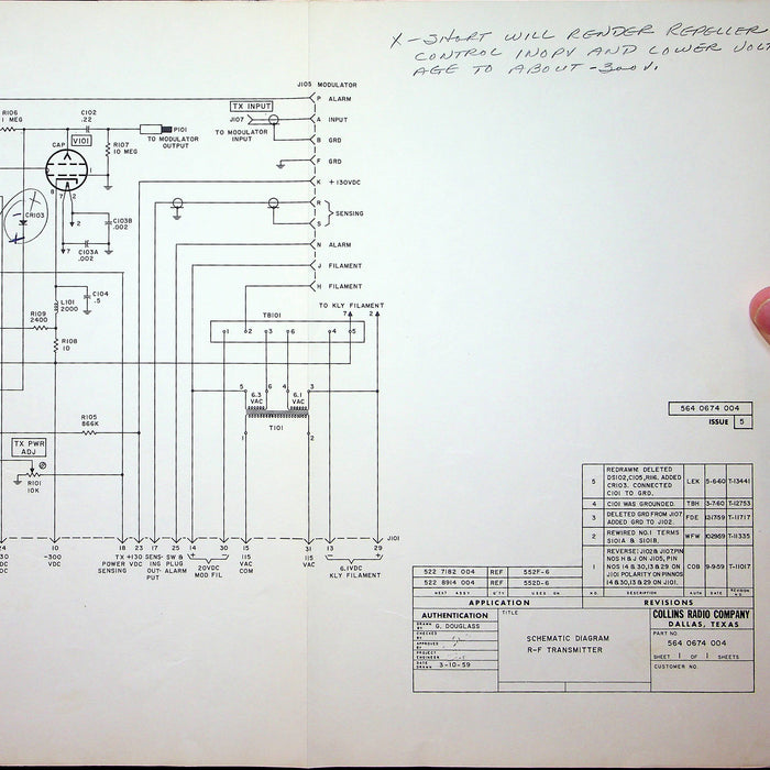 Collins RF Transmitter 552D-6 & 552F-6 Manual & Schematic