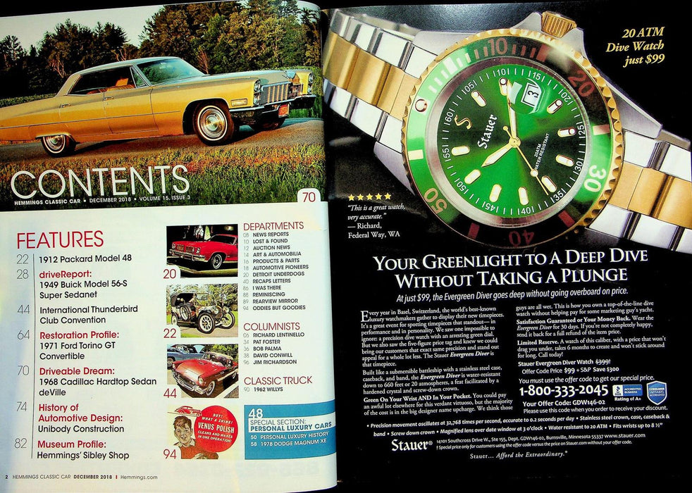 Hemmings Classic Car Magazine December 2018 Vol 15 # 3 Two-Door Coupes