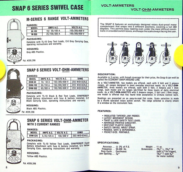 1980 A.W. Sperry Multimeter Multitester Mini Catalogs w/ Price List Lot of 2