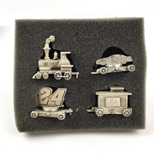 NASCAR Jeff Gordon #24 Miniature Pewter Train Set 4pcs 1.5" Long Each 1