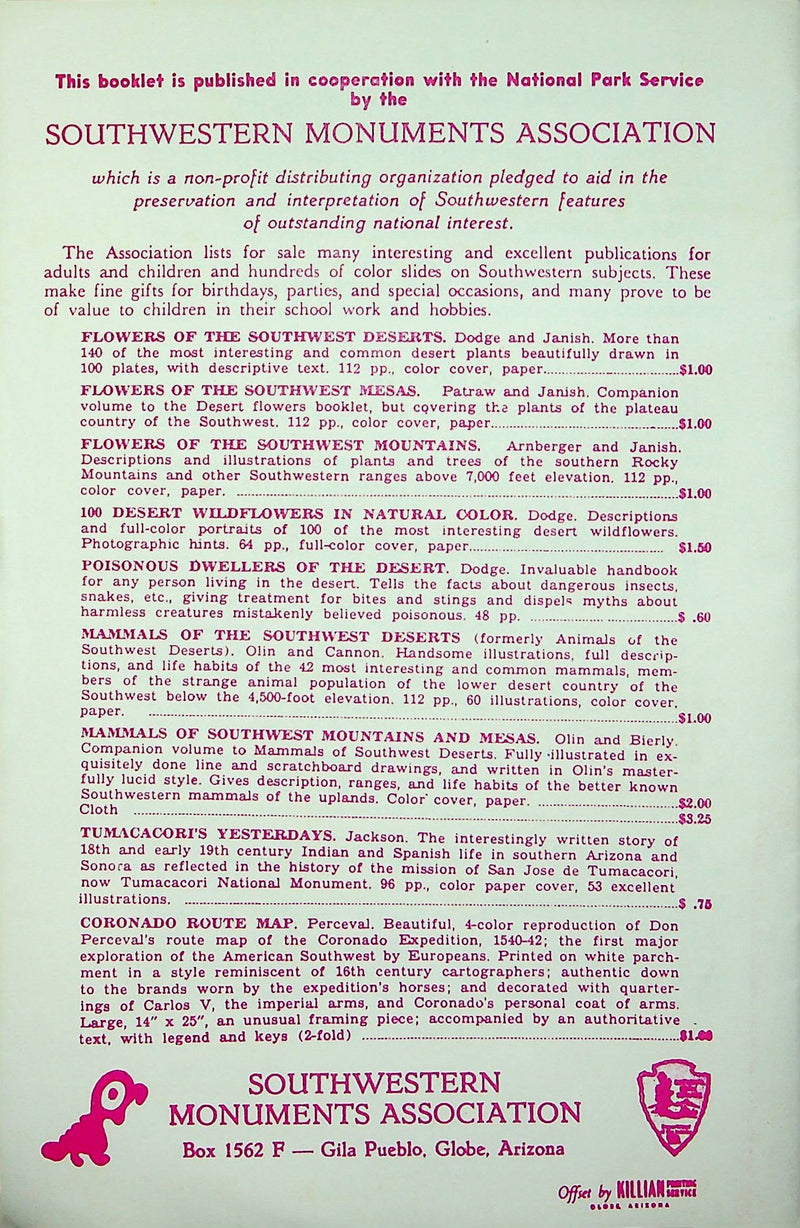 Vintage Sycamore Trail Guide Book Montezuma Castle National Monument Arizona