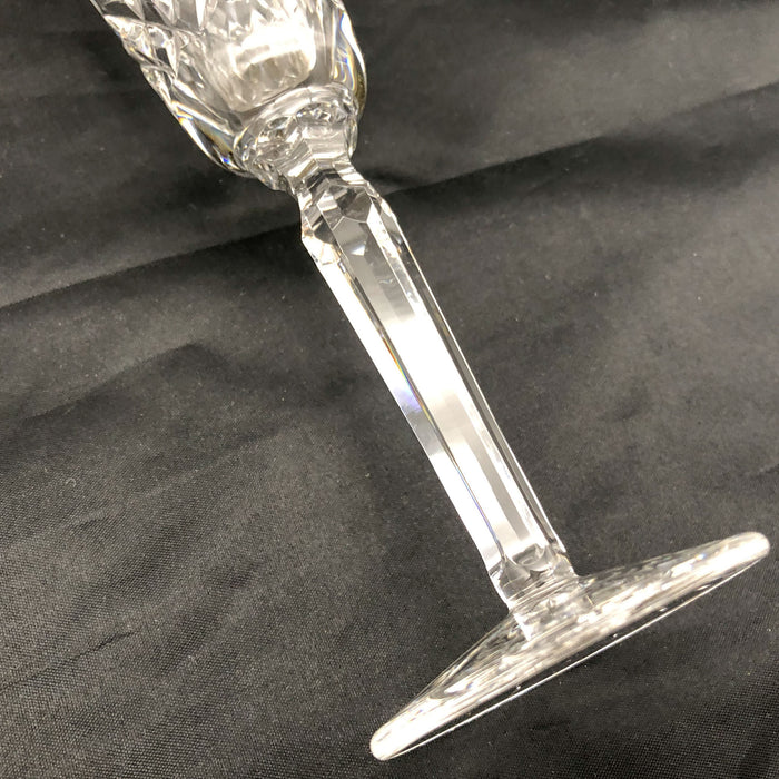 1ct Waterford Crystal Champaign Flute Lismore 8-7/8" Signed Glass Silver Rim