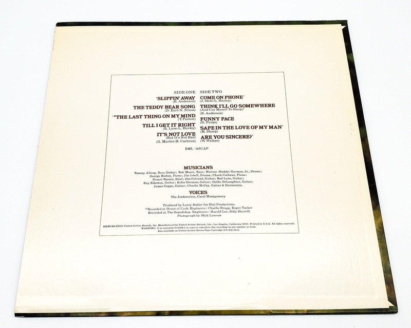 Jean Shepard Slippin' Away 33 RPM LP Record United Artists Records 1973 2