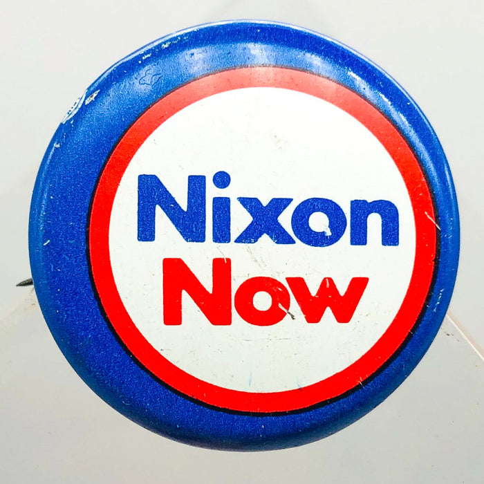 Richard Nixon Now Button Pin 1" Presidential Campaign Politics COADCO Vintage 8