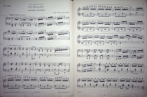 Sheet Music Hungary Rapsodie Mignonne Carl Koelling 1907 Theo Presser Pianoforte 2