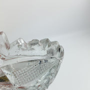 Vintage Candy Dish Serving Tray Oval UNCUT Clear Glass Patterned - 4.75"x7.25" 8