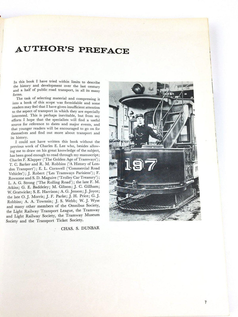 Buses, Trolleys & Trams Chas S Dunbar 1968 Hamlyn Hardcover w/ Dust Jacket 5