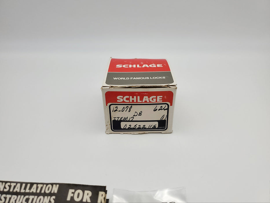 Schlage Rabbeted Deadbolt 12-078 Heavy Duty Satin Chrome 2-3/4 BS NOS