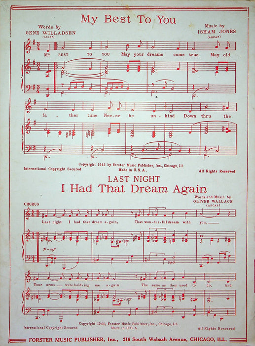 Hush A Bye Ma Baby Sheet Music Missouri Waltz Song Frederic K. Logan 1943 WW2 4