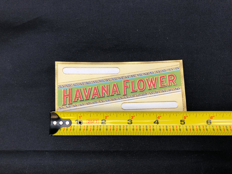 Havana Flower Cigar Label Box Wrapper Embossed Original Unused Vintage Tobacco