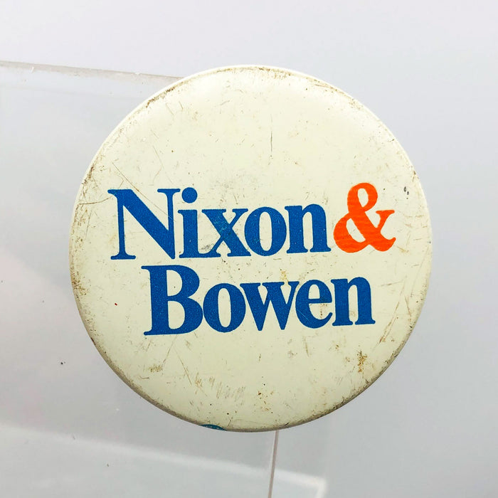 Richard Nixon Otis Bowen Button 1.5" Pinback Presidential Campaign Vintage 2