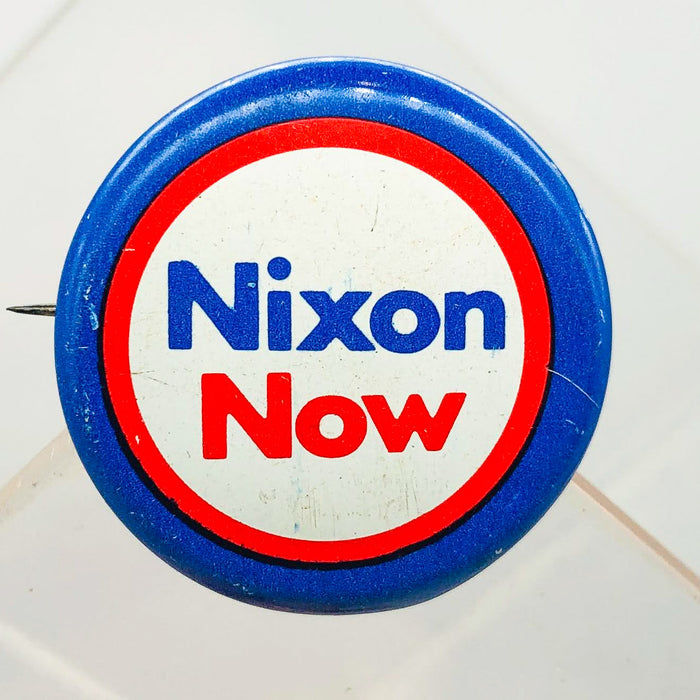 Richard Nixon Now Button Pin 1" Presidential Campaign Politics COADCO Vintage 15