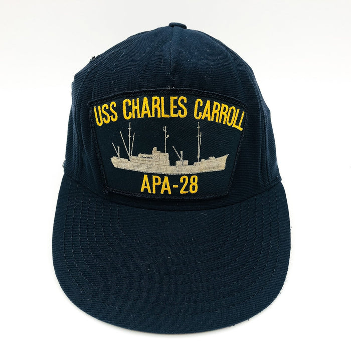 Vintage US Navy Ship Hat Cap Snapback USS Charles Carroll APA-28 WW2 Veteran 1