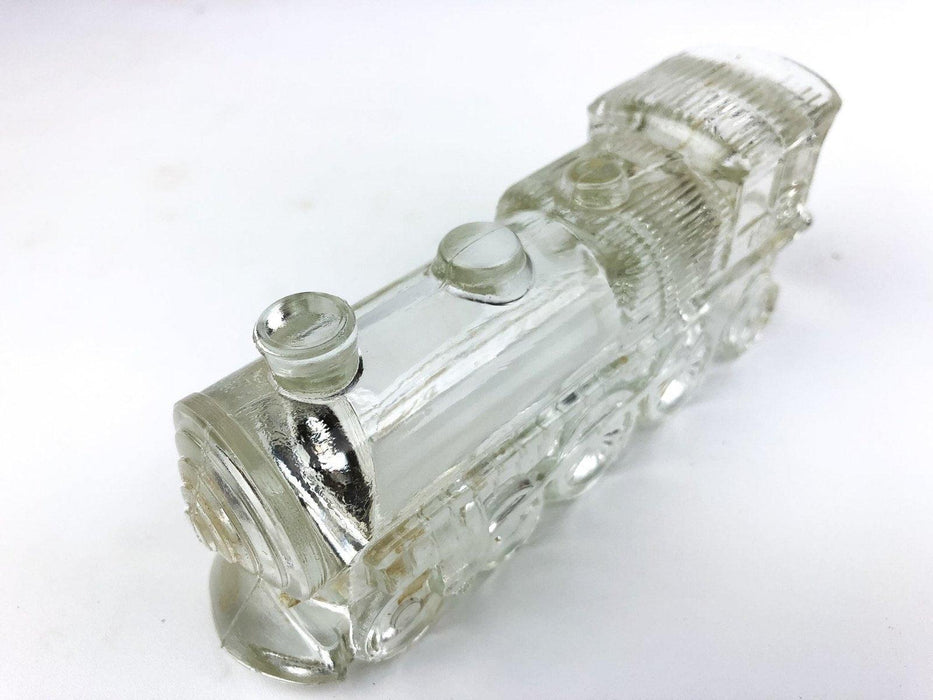 Vintage Glass Train Engine #1028 Locomotive Candy Container Clear No Bottom 6