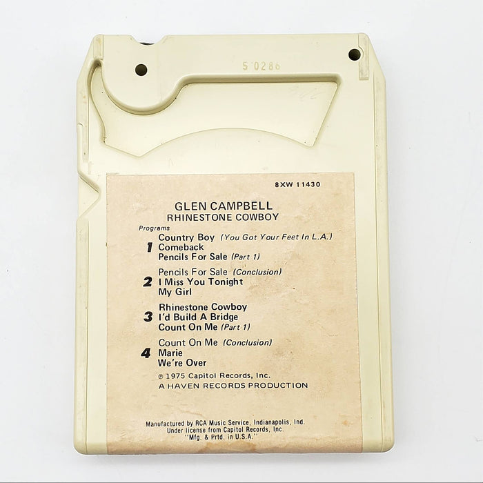 Glen Campbell Rhinestone Cowboy 8-Track Tape Album Capitol Records 1975