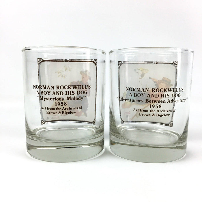 Vintage Normal Rockwell Collectible Glasses A Boy and His Dog 1958 Old Fashioned 2