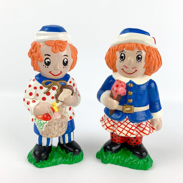 Vintage 1975 Duncan Ceramic Raggedy Ann & Andy Figures 7 inch 1