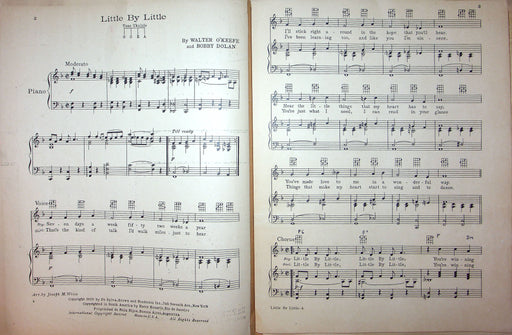 Sheet Music Little By Little Sally O Neil Eddie Quillan The Sophmore 1929 2