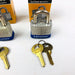 3ct Vintage No 7 Master Lock Padlock 1" Hasp New Old Stock NOS Keyed Different 4