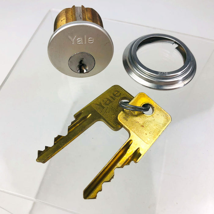 Yale Mortise Cylinder 1152 1" US28 Anodized Aluminum Finish New Old Stock NOS