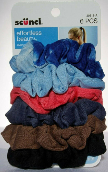 (18 Count) Scunci Effortless Beauty Hair Scrunchies Soft Knit Woven Twisters