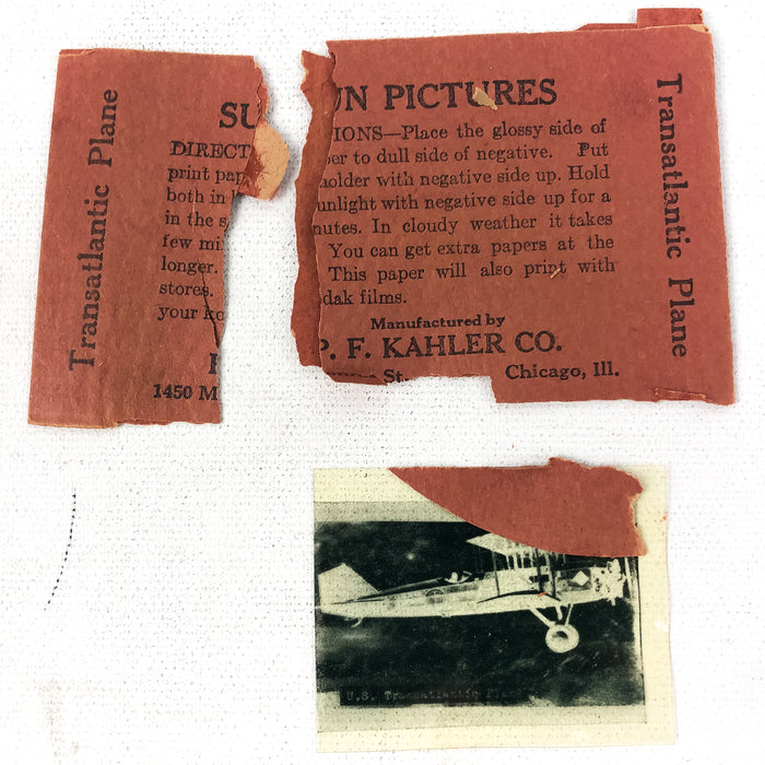 Sun Pictures Negative Photograph P.F. Kahler Co. Transatlantic Plane Airplane