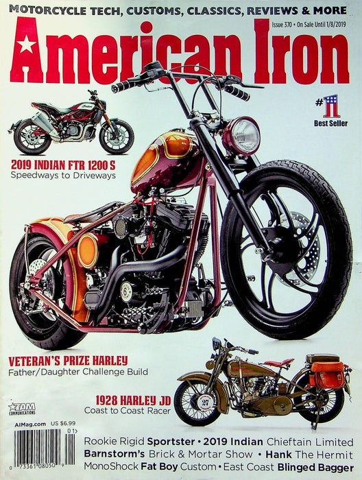 American Iron Motorcycle Magazine Jan # 370 2019 1928 Harley JD Coast Racer