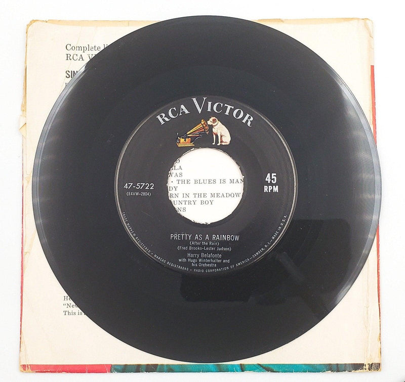 Harry Belafonte Pretty As A Rainbow 45 RPM Single Record RCA 1954 w/ Sleeve 3