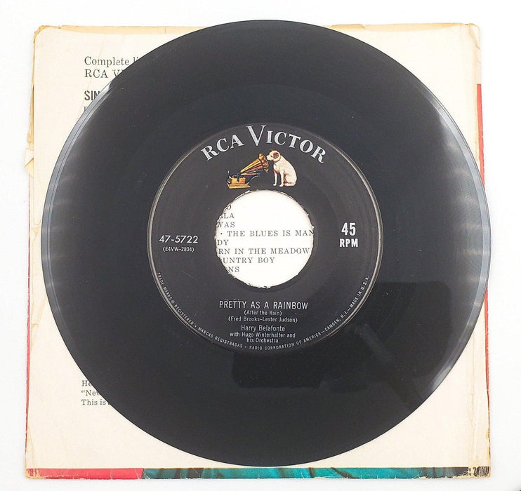Harry Belafonte Pretty As A Rainbow 45 RPM Single Record RCA 1954 w/ Sleeve 3