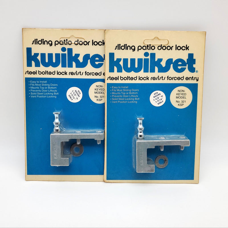 2x Kwikset Sliding Door Locks Non-Keyed No 321 KSP Patio Doors 1-3/8" to 1-9/16"