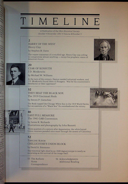 Timeline Ohio Historical Magazine Oct/Nov 1991 Vol 8 No 5 Harry of the West 2