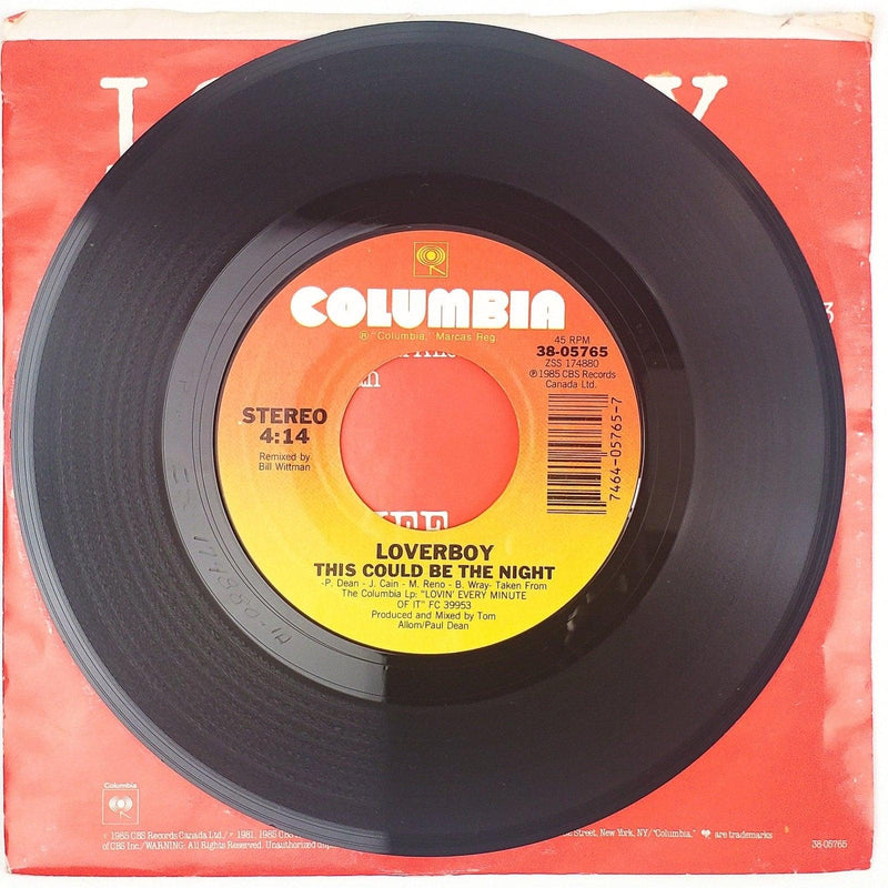 Loverboy This Could Be The Night Record 45 RPM Single 38-05765 Columbia 1985 3