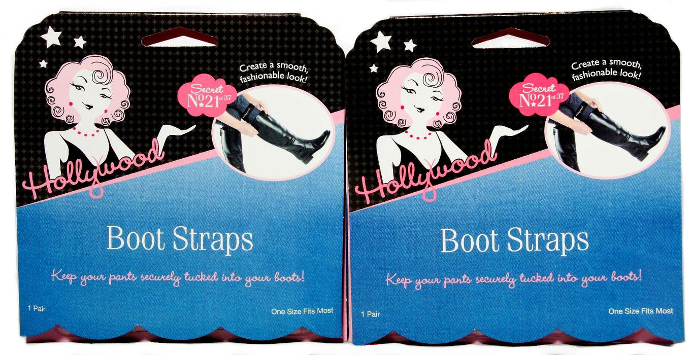 2-Pairs of Hollywood Fashion Secrets Boot Straps Black One Size Fits Most