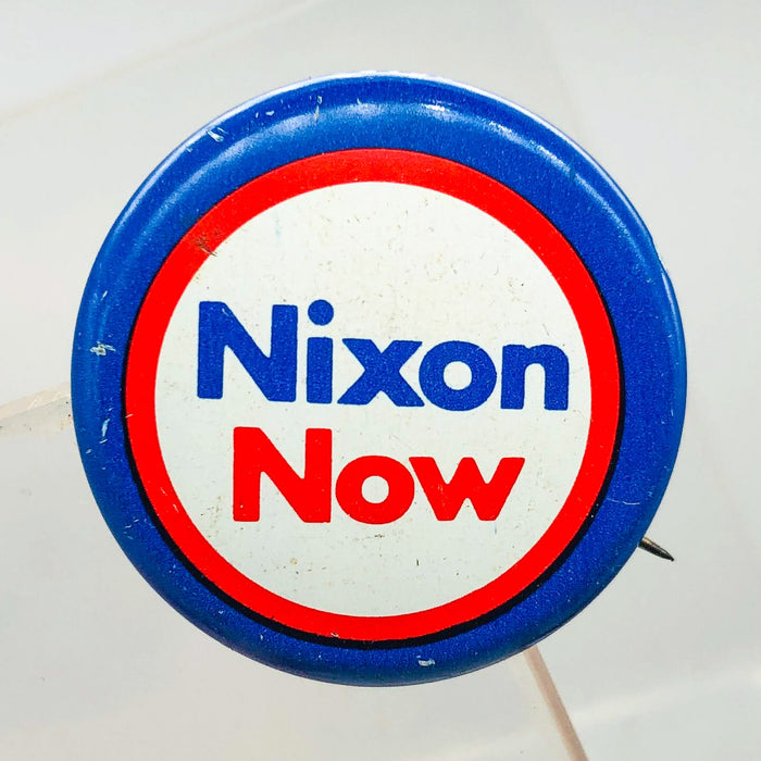 Richard Nixon Now Button Pin 1" Presidential Campaign Politics COADCO Vintage 16