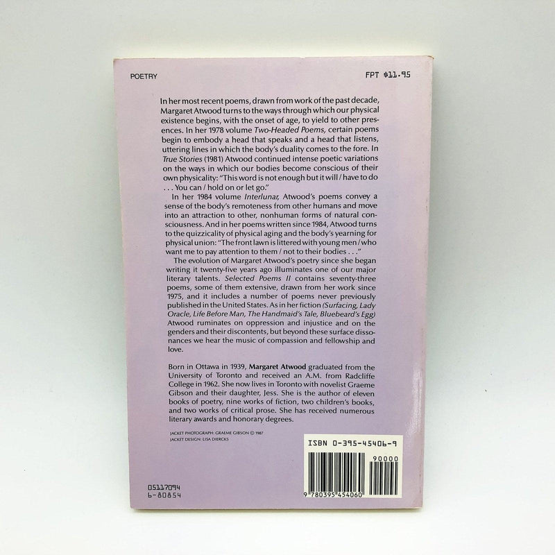 Selected Poems 2 Paperback Margaret Atwood 1987 Poems Selected and New 1976-1986 2