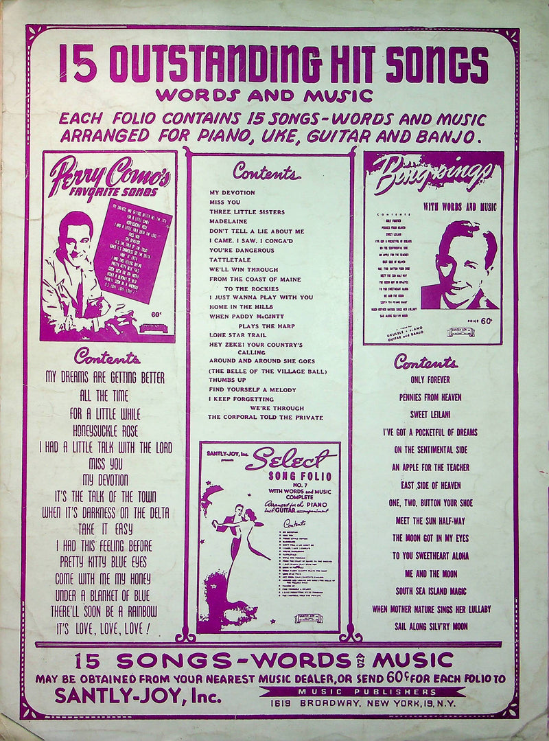 Carmen Cavallaro Sheet Music Sonata 1946 Ervin Drak Jimmy Shirl Alston Love Song 3