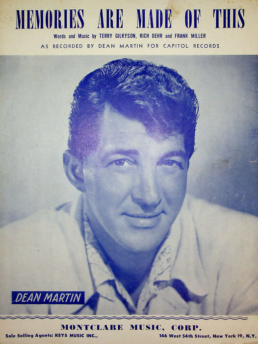 Sheet Music Memories Are Made Of This Dean Martin Terry Gilkyson R Dehr 1955 Old 1
