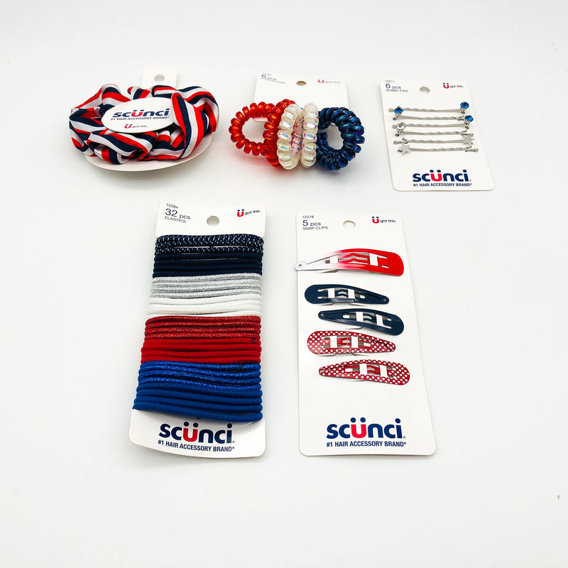 50-Piece Scunci Hair Ties Scrunchies Clips 4th of July Labor Day Summer Holiday