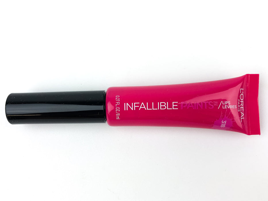 L'Oreal Infallible Paints Lips Lip Color Fearless Fuschia #318 .27 oz Each (2PK)