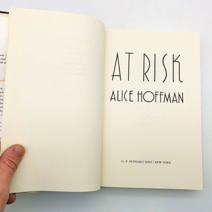 Alice Hoffman Book At Risk Hardcover 1988 1st Edition Aids Epidemic Children Cp2 7