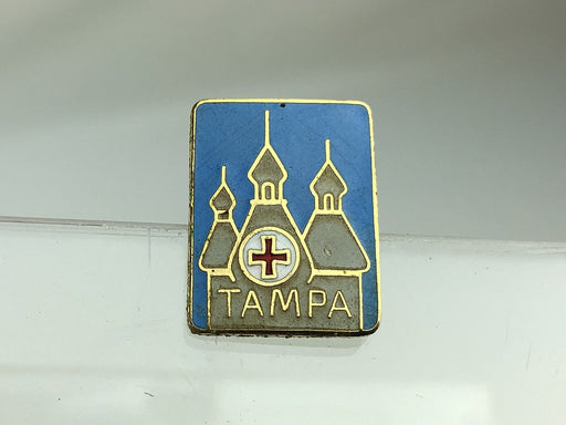 Vintage American Red Cross Lapel Pin Tampa Florida Chapter Light Blue Enamel ARC 2