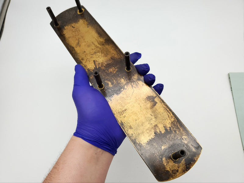 Von Duprin 880EO R Exit Trim Plate For 88 & 880 Exit Devices Polished Brass NOS