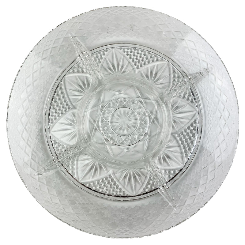 Vintage Luminarc Cristal D'Arques-Durand Divided Glass Relish Dish 10" 1