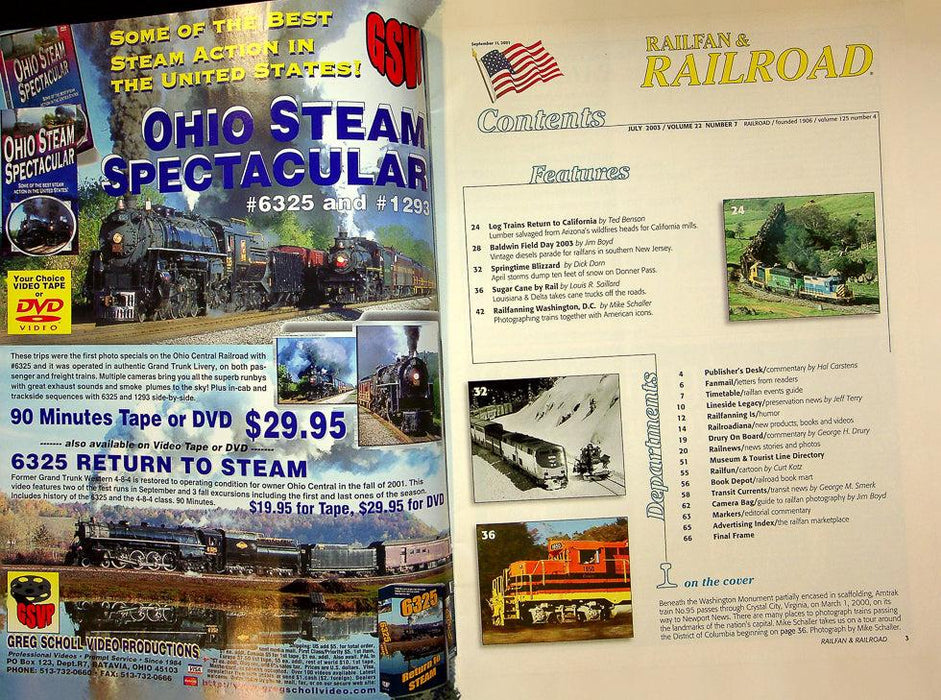 Railfan & Railroad Magazine July 2003 Vol 22 No 7 Railfanning Washington, D.C.