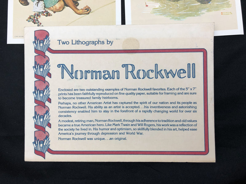 Norman Rockwell Lithograph Prints Knuckles Down Golden Day 5x7 Original Envelope