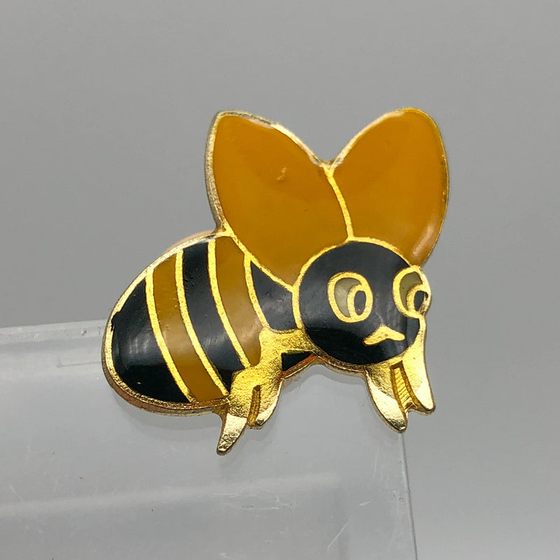 Vintage Bumblebee Lapel Pin Pinback Epoxy Enamel Busy Bee Gold Yellow