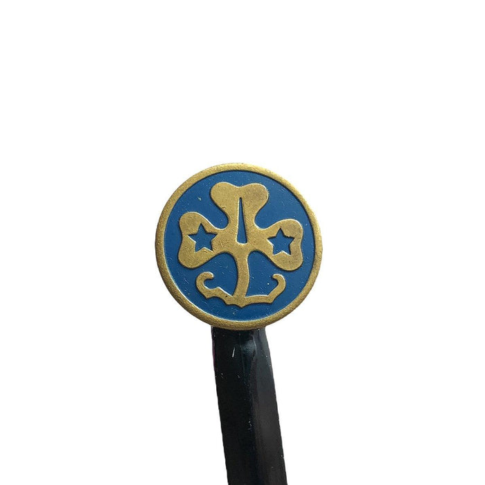 Vintage Girl Scouts World Trefoil Pin Pinback Blue Enamel Brass Lapel 3