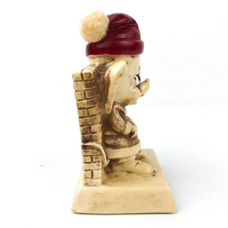 Merry Christmas Mouse Figurine Statue Bright Red Hat Russ Berrie 1969 4