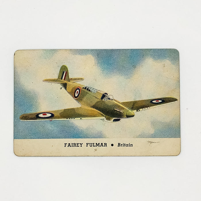 Card-O Chewing Gum Airplane Cards Fairey Fulmer Series D Britain World War 2 3