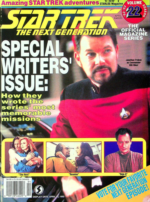Star Trek Next Generation Magazine 1993 Vol 22 The Host, Reunion, Deja Q 1